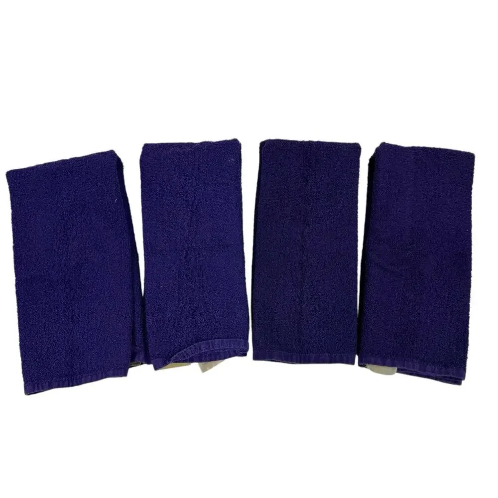 Vintage Cotton Fruit Purple Kitchen Bathroom Hand Towel Set Of 4 Used‎